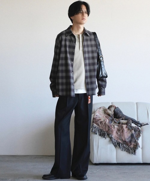 「WYM LIDNM」 スラックス L チャコール メンズ_画像5