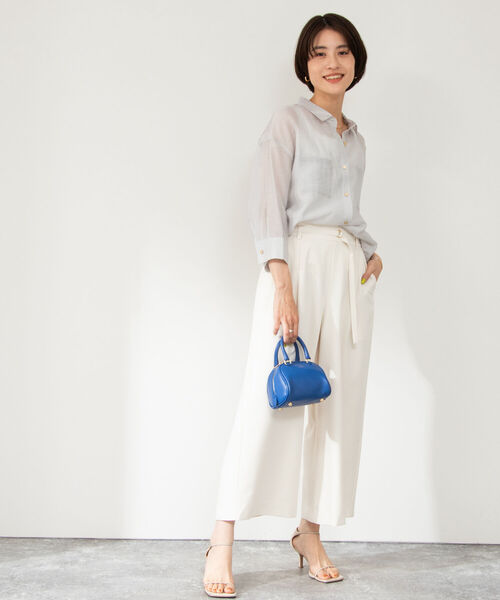 「NOLLEY'S」 7分袖シャツ 38 グレイッシュベージュ レディース_画像5