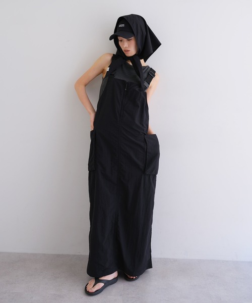 「ANME」 サロペットスカート L グレー レディース_画像5