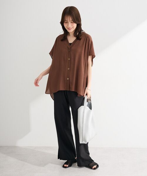 Green Parks（グリーンパークス） ブラウス シャツ フレンチスリーブ