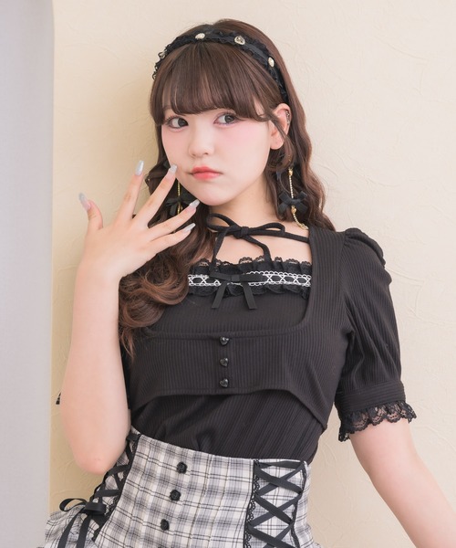ROJITA（ロジータ） tシャツ 半袖 チョーカー付きカットアンサンブル