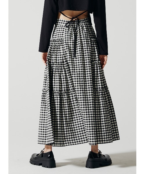 COEL ギンガムチェックティアードスカート セール】ギンガムチェックティアードスカート（スカート）｜COEL