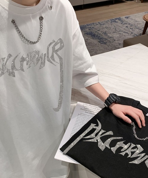 tシャツ A'GEM/9 × .kom「NOVESSEL/ノベセル」ネックレス付きダメージ加工Tシャツ レディース メンズ A'GEM/9 × .kom『NOVESSEL/ノベセル』ネックレス付きダメージ