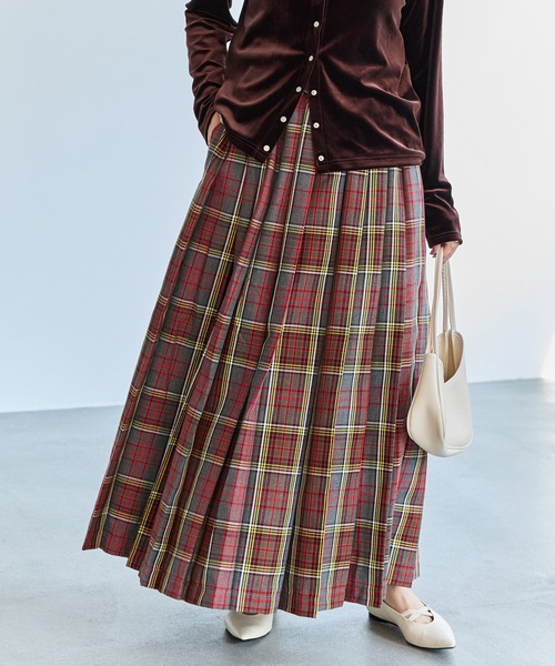 LAVEANGE（ラビアンジェ） スカート タータンチェックプリーツスカート
