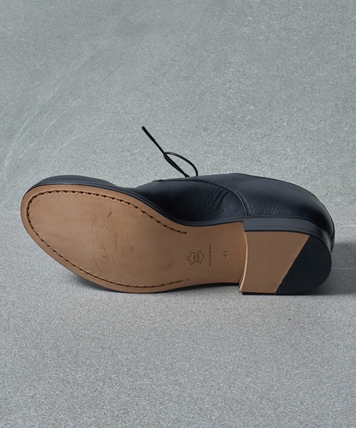 【美品】パドローネ ダービーシューズ プレーン 外羽根 黒 40 ボリューム PADRONE ビジネスシューズ パドローネ / DERBY PLAIN TOE SHOES