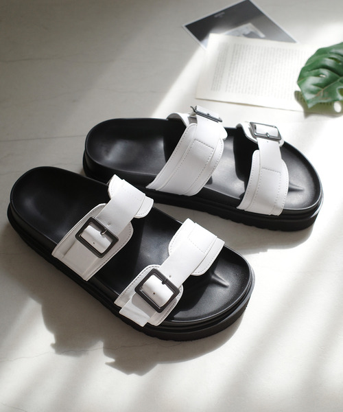 AmiAmi（アミアミ） サンダル 厚底ダブルベルトサンダル レディース