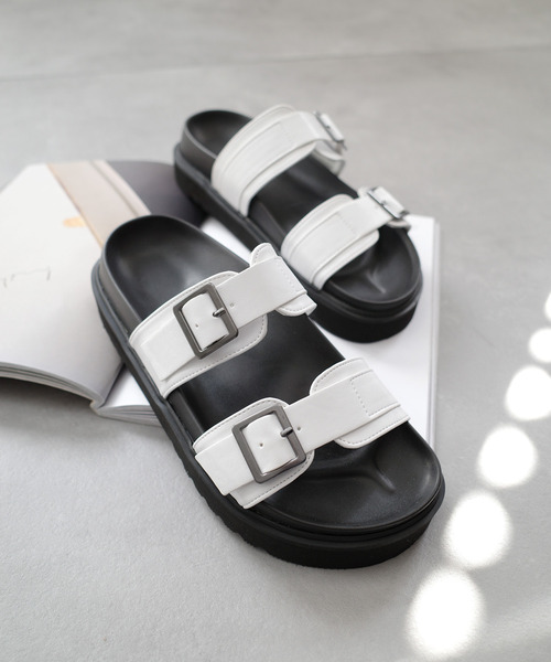 AmiAmi（アミアミ） サンダル 厚底ダブルベルトサンダル レディース