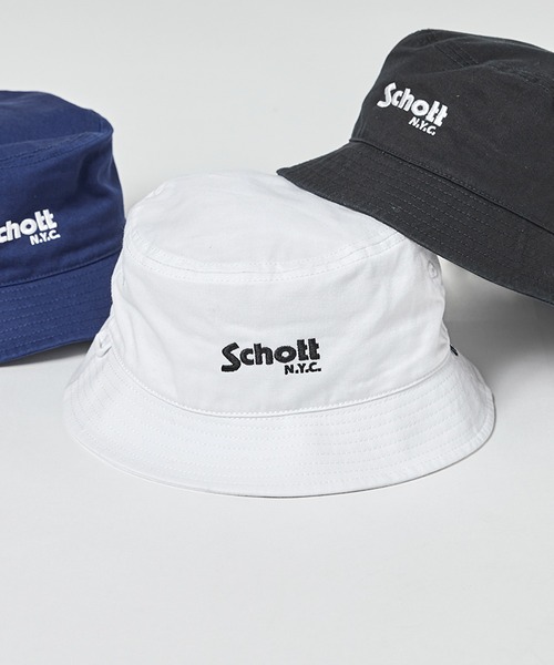 Schott N.Y.C（ショット） 帽子 ハット 「SCHOTT」ロゴツイルバケット