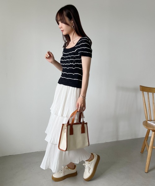 CLEA スカート 3段ティアードフリル カンカンロング丈スカート