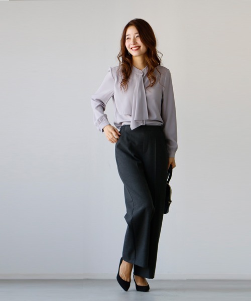 ブラウス シャツ Ehrestyleオリジナル 可愛くならないきれいめボウタイブラウス長袖 レディース Ehre style ブラウス シャツ Ehrestyleオリジナル 可愛く
