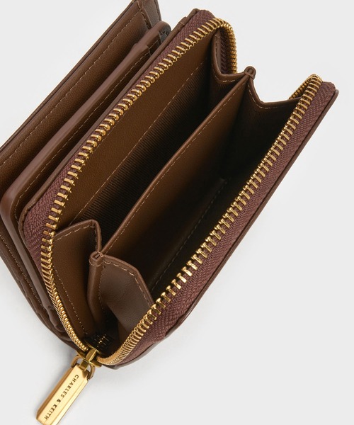 チャールズアンドキース　財布　ブラウン CHARLES ＆ KEITH（チャールズ&キース） 財布 ジップアラウンド