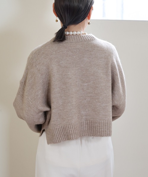 【ELLIE】ボリュームスリーブショートニット WHITE ボリュームスリーブショートニット【WHITE】 – ELLIE