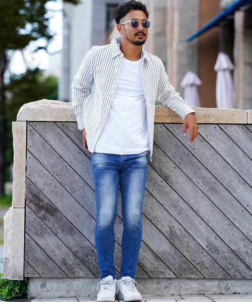 adamsJUGGLER（アダムスジャグラー） シャツ アーバンストライプロング