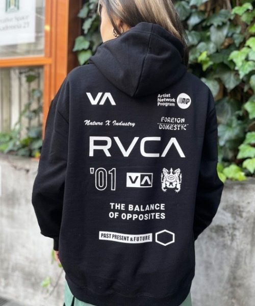 【RVCA×AZUL】ロゴ スウェット パーカー★セットアップでも◎ AZUL BY MOUSSY | RVCA×AZULオーバーサイズパーカー (スウェット