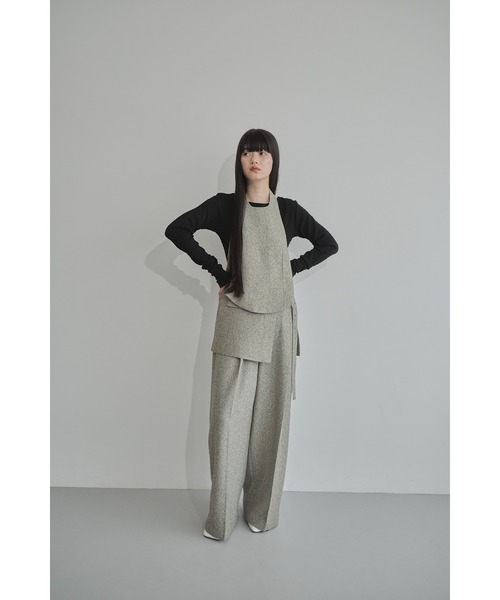 Abor ベルトスカートレイヤードネップタックパンツ ZOZOTOWN Abor パンツ 「Abor」ベルトスカートレイヤードネップタック