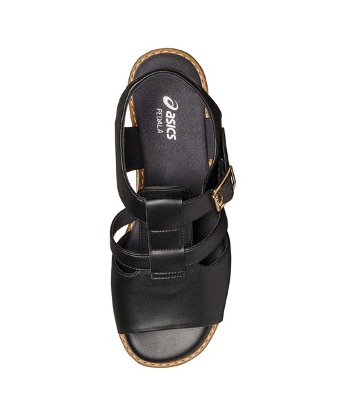 極美品✨PEDALA ぺダラ　3E ストラップ　クロス　レザーサンダル 黒　24 ASICS WALKING（アシックスウォーキング） サンダル PEDALA（ペダラ