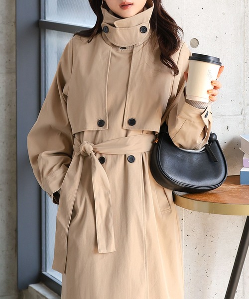 お値下げしました　エストネーション ベージュ ロングコート トレンチコート レディース ショート 3way セパレート ロング