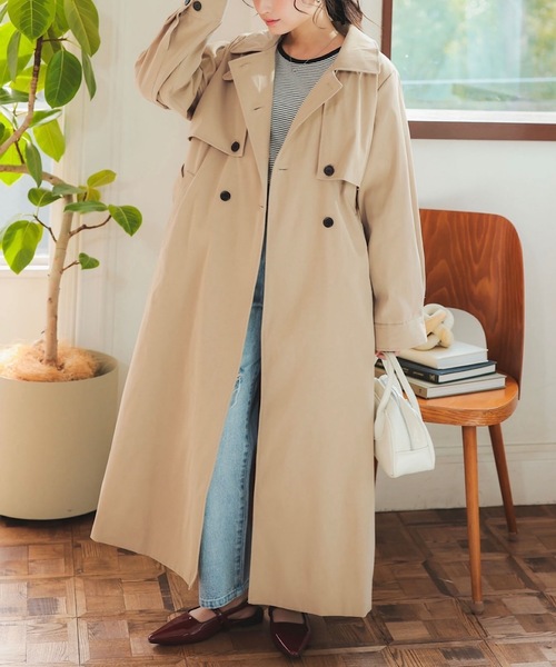 極上未使用級　近年モデル　コーチ　トレンチコート　ベージュ　Mサイズ ロング丈 COACH トレンチコート コート トレンチ レディース : ZOZOTOWN