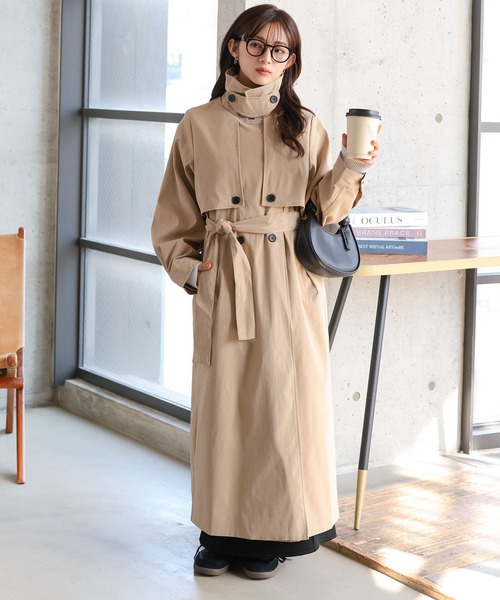【新品　ロングコート】38サイズ CLASSY.1月号掲載】WoolRever ロングコート （トレンチコート