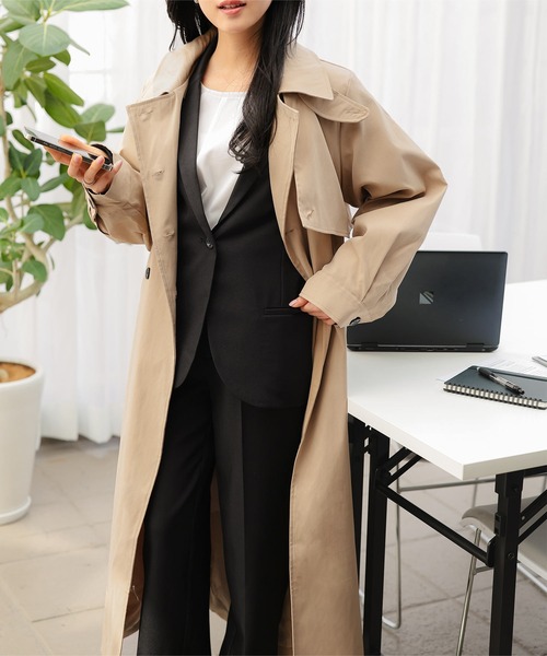 トレンチコート コート 「 低身長向けサイズ 」 ロングトレンチコート