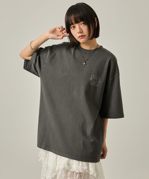 Snap club tシャツ 半袖 「Snap club」ビッグシルエットヴィンテージ