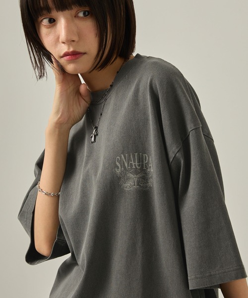 Snap club tシャツ 半袖 「Snap club」ビッグシルエットヴィンテージ