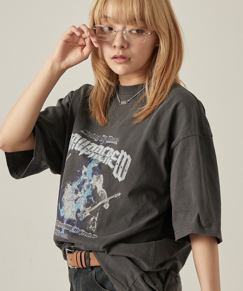 Snap club tシャツ 半袖 「Snap club」ビッグシルエットヴィンテージ
