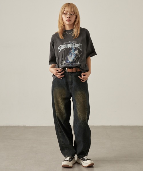 Snap club tシャツ 半袖 「Snap club」ビッグシルエットヴィンテージ
