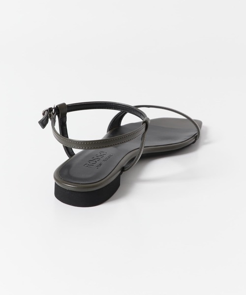 サンダル スクエアトゥアンクルストラップサンダル レディース