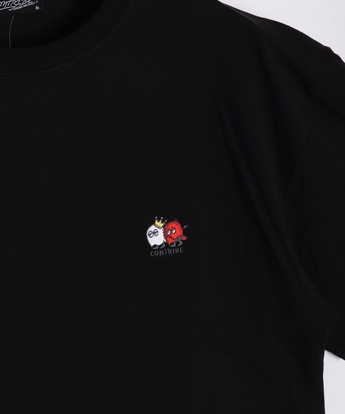 Bad blood 短丈シャツ 横文字 刺繍 半袖 WESTSEA tシャツ おばけ ワンポイント刺繍 半袖Tシャツ メンズ