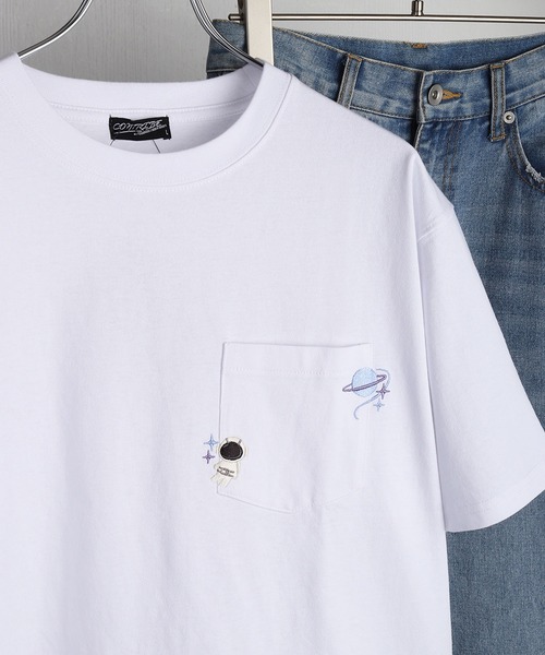 WESTSEA（ウエストシー） tシャツ 猫 アニマル 刺繍ポケット オーバー