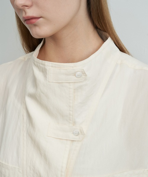 ブラウス シャツ 「ELOOPS」モックネックワッシャービッグ