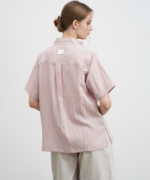 ブラウス シャツ 「ELOOPS」モックネックワッシャービッグ