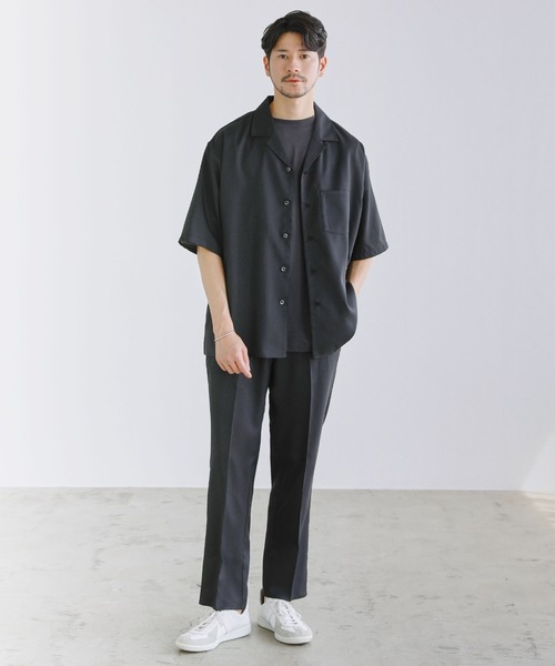 BLACK LABEL リネン半袖シャツ(LL) リネンシャンブレーシャツ／半袖/40代50代からのメンズ
