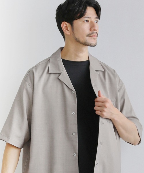 専用です　新品　ヤマダヤ　ダークグレー 半袖シャツ THE SHOP TK シャツ 楊柳オープンカラー半袖シャツ メンズ