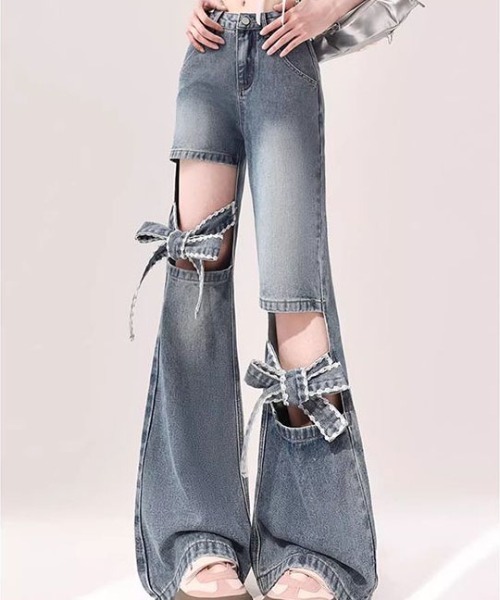 gossip!ロサンゼルス ジーンズ デニム デニムパンツ リボン ハイ