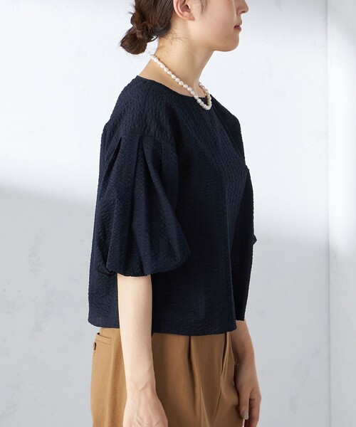 SHIPS（シップス） ブラウス シャツ 「手洗い可能」タック バルーン