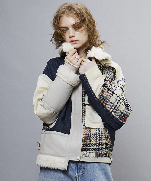 ジャケット ブルゾン 「AULA AILA別注」TWEED DENIM COMBINATION 
