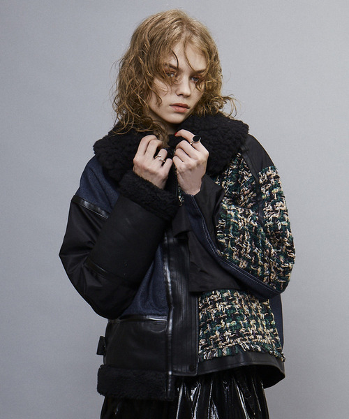ジャケット ブルゾン 「AULA AILA別注」TWEED DENIM COMBINATION 