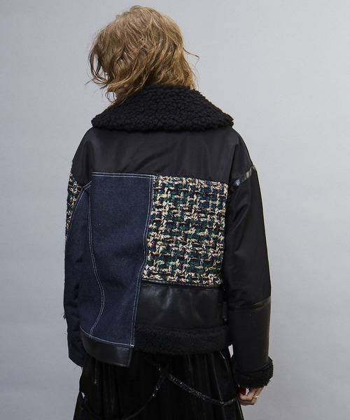 ジャケット ブルゾン 「AULA AILA別注」TWEED DENIM COMBINATION 