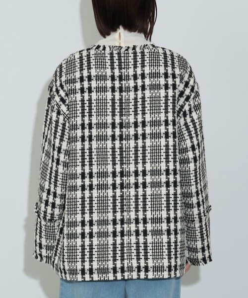BEAMS HEART ツイードジャケット BEAMS HEART（ビームス ハート）ツイード オーバージャケット