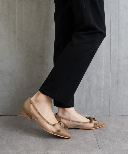 未使用✨　repetto　サンダリオン　メッシュフラットパンプス　リボン　白 repetto レペット Cendrillon Ballerina サンダリオン メッシュ