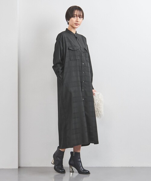 ワンピース シャツワンピース 「TICCA」シャドーチェック シャツ 