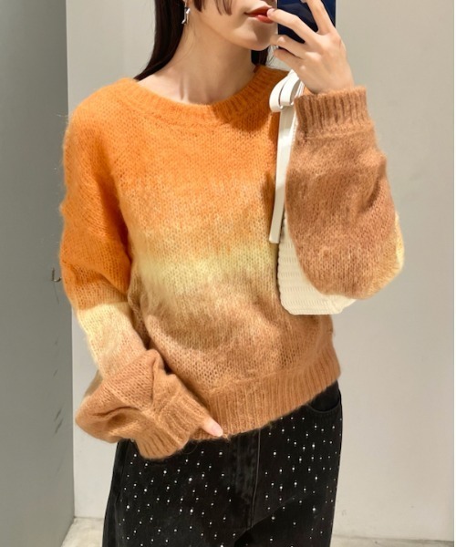 LILY BROWN ニット セーター グラデーションモヘアニットトップス  