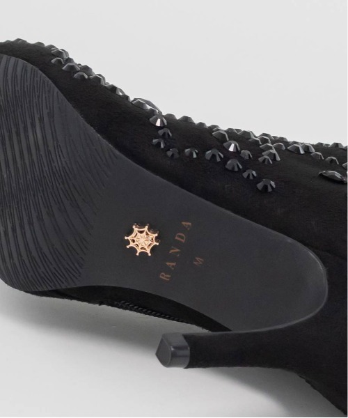 RANDA（ランダ） ブーツ ビジュー×リボン 2WAYショートブーツ