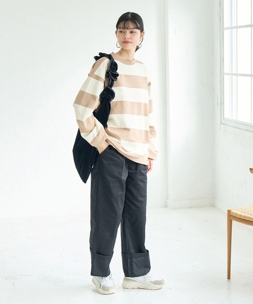 YAECA グレー チノパン ロールアップ YAECA グレー チノパン ロールアップ ロールアップチノワイドパンツ