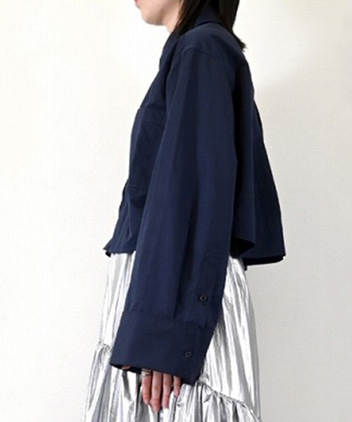 ブラウス シャツ TNタフタクロップドシャツ レディース STYLEBLOCK ブラウス シャツ TNタフタクロップドシャツ