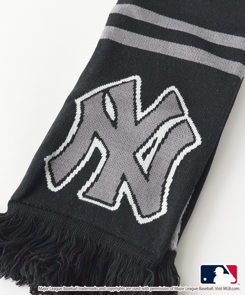 MLB スマホショルダー マフラー MLB/エムエルビー ジャガードニット