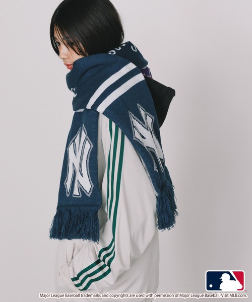 MLB マフラー MLB/エムエルビー ジャガードニットマフラー(ヤンキース
