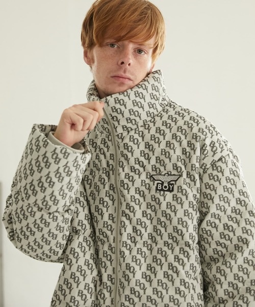 ダウン 「BOY LONDON」BOY MONOGRAM JACQUARD DOWN JACKET GREY メンズ レディース 【CIAOPANIC TYPY】